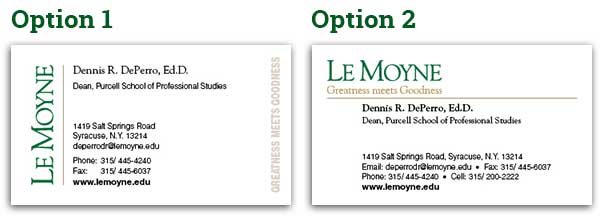 Business Card Options